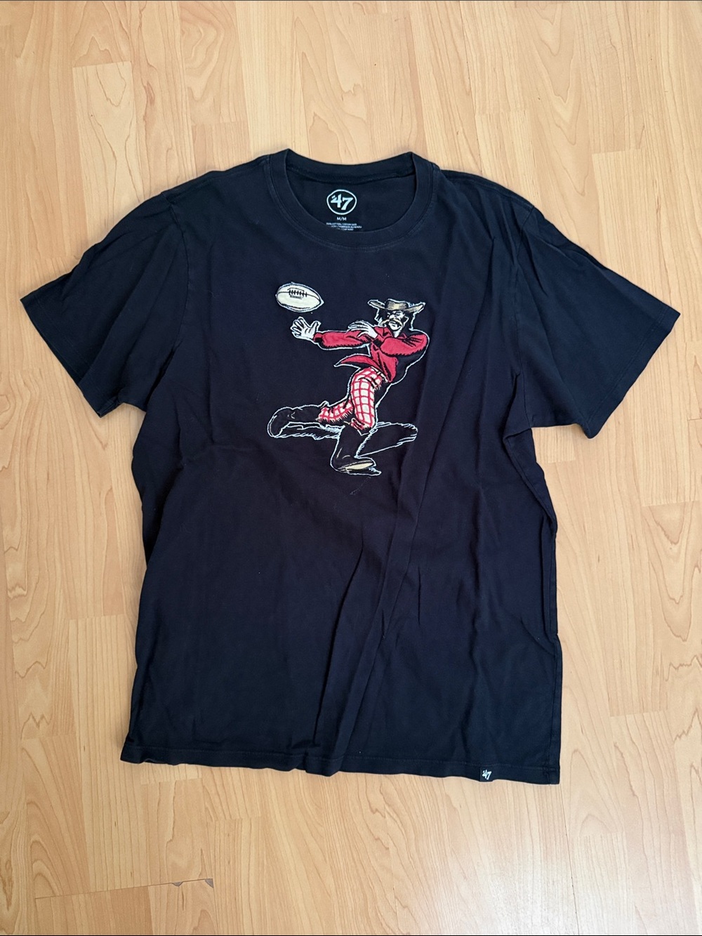 47 Brand Black Football Graphic T-Shirt Medium